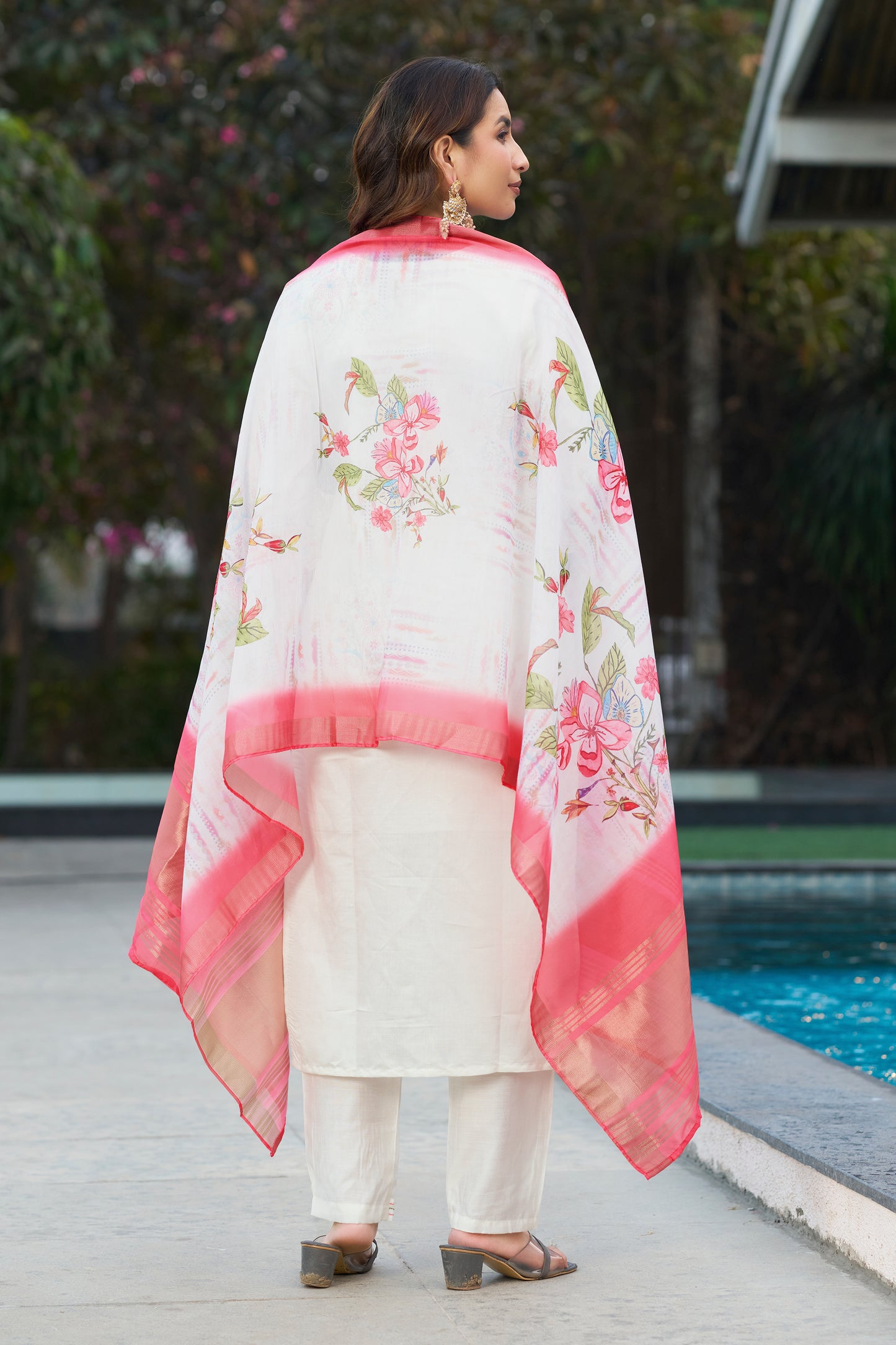Elegant Viscose Silk Kurti Pant Dupatta Set